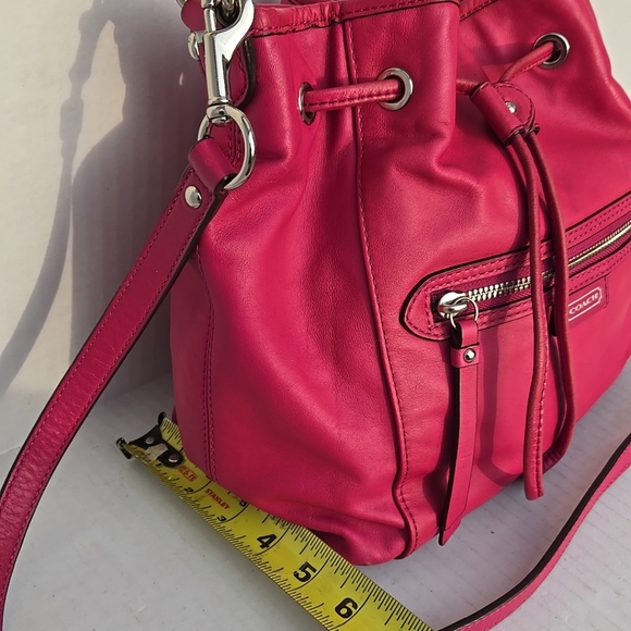 Coach Daisy Drawstring 2Way Convertible Crossbody Shoulder Bucket Bag Purse Pink - Picture 9 of 14
